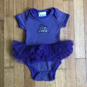 JMU Dukes Purple onesie with tutu